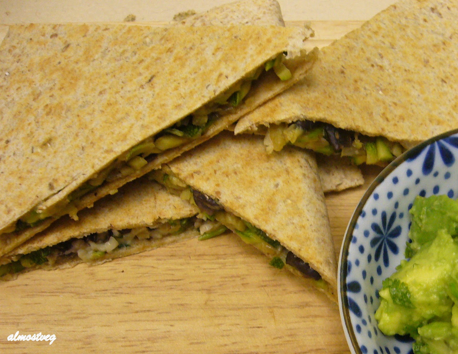 Zucchini and black bean quesadilla