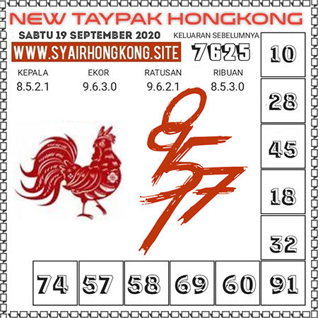 New Taypak Hongkong Sabtu 19 September 2020