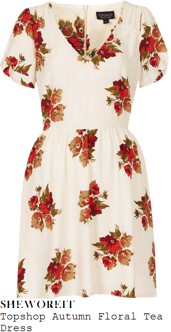 holly-willoughby-cream-and-orange-floral-print-v-neck-dress