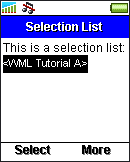 WML select Tag وسم الاختيار