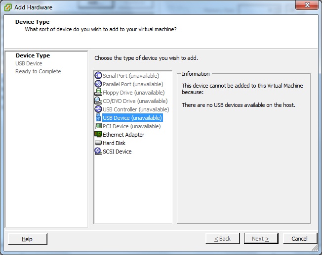 Technology Solution Connecting USB to VMware VM