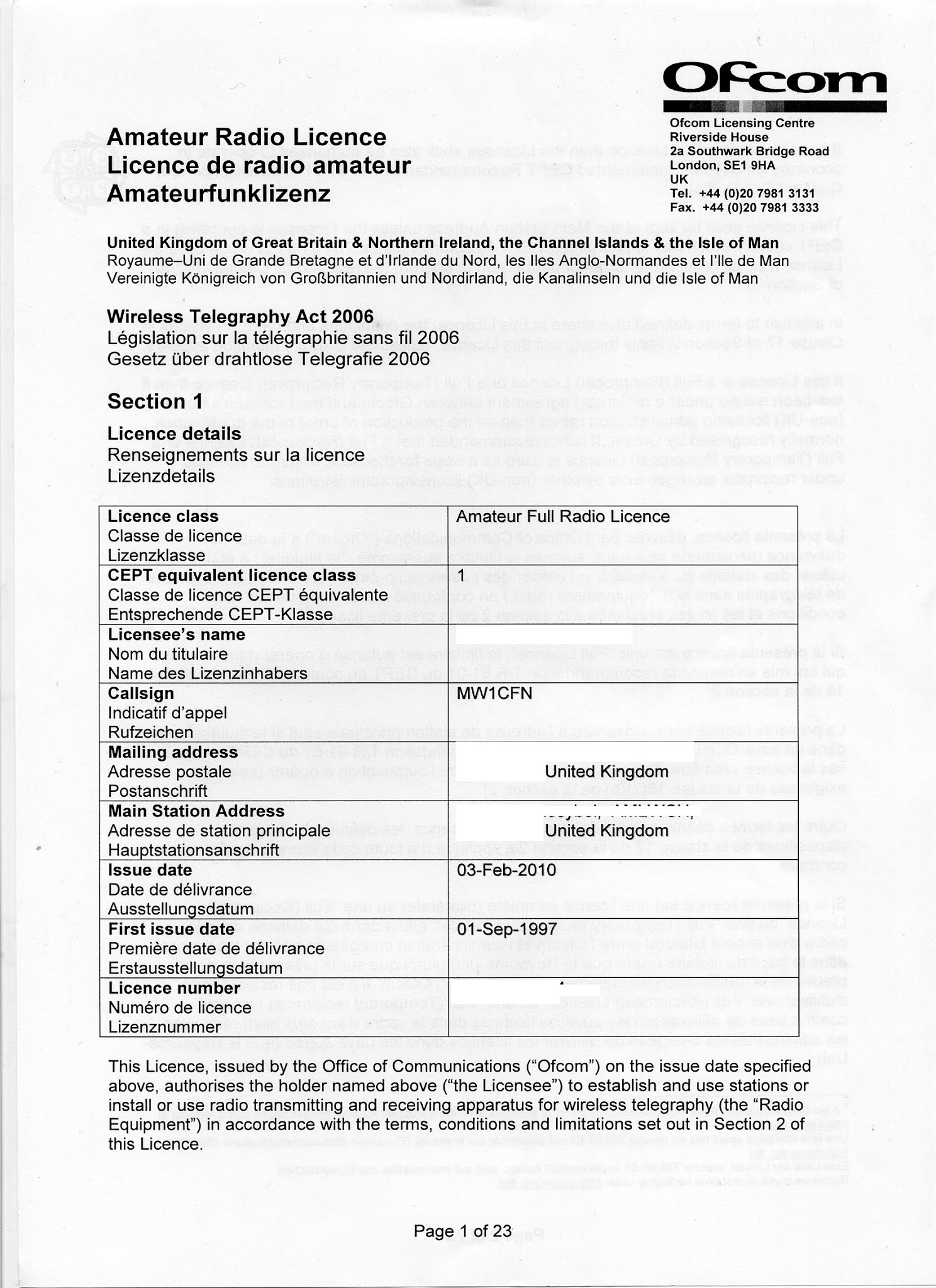RealWorld Amateur Radio Callsigns