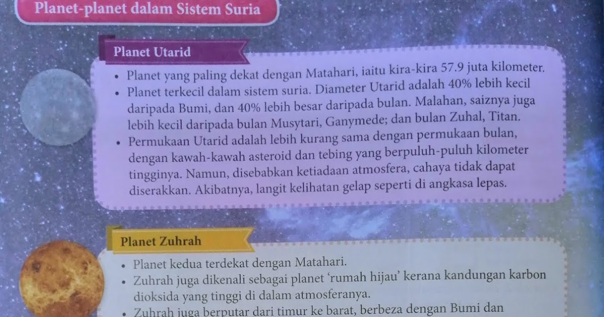 ciri ciri umum planet planet dalam sistem suria - Carol Carr