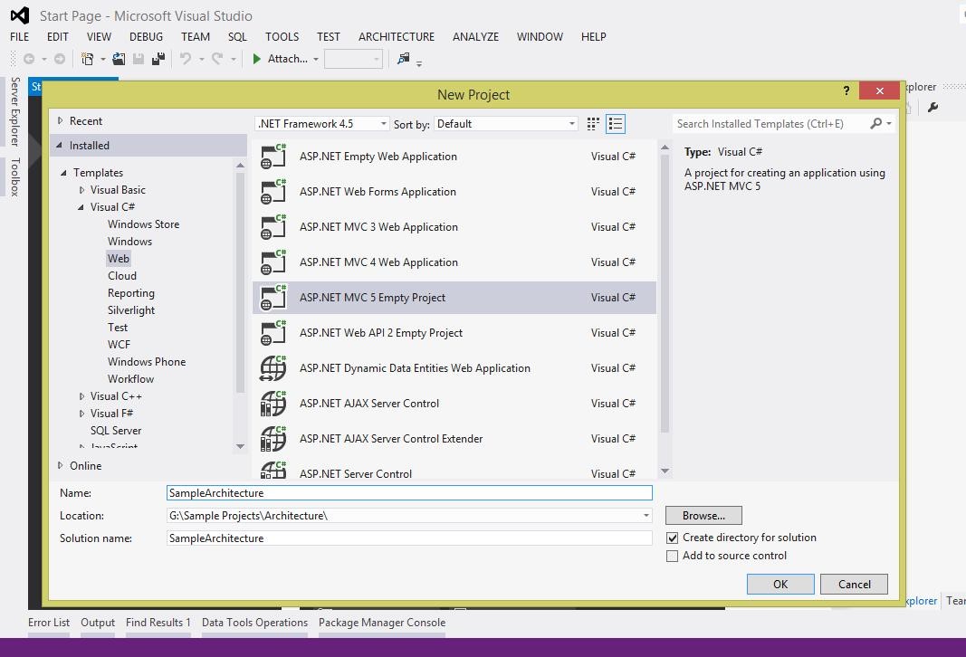 Onion architecture with MVC using repository pattern