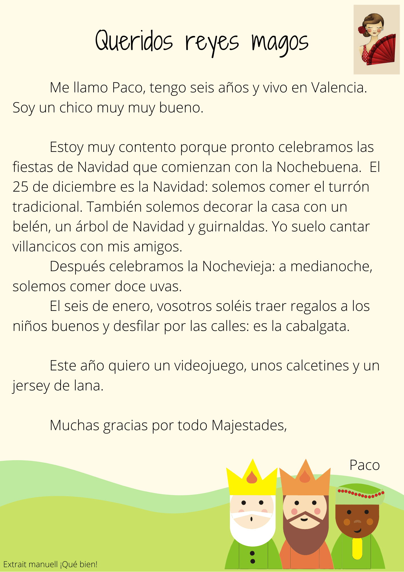 Carta De Reyes Magos Todos adictos al español!: Carta a los Reyes Magos