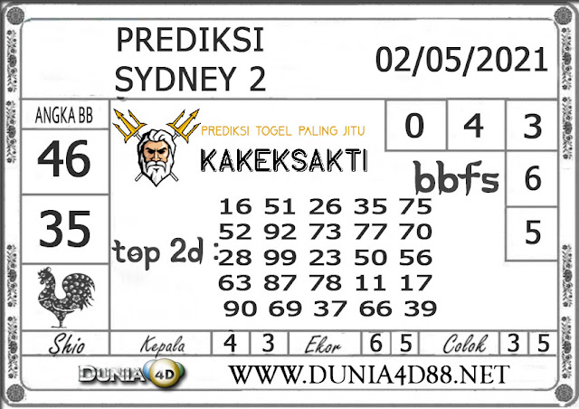 Prediksi Togel SYDNEY 2 DUNIA4D 02 MEI 2021 Prediksi Togel SYDNEY 2 DUNIA4D 02 MEI 2021