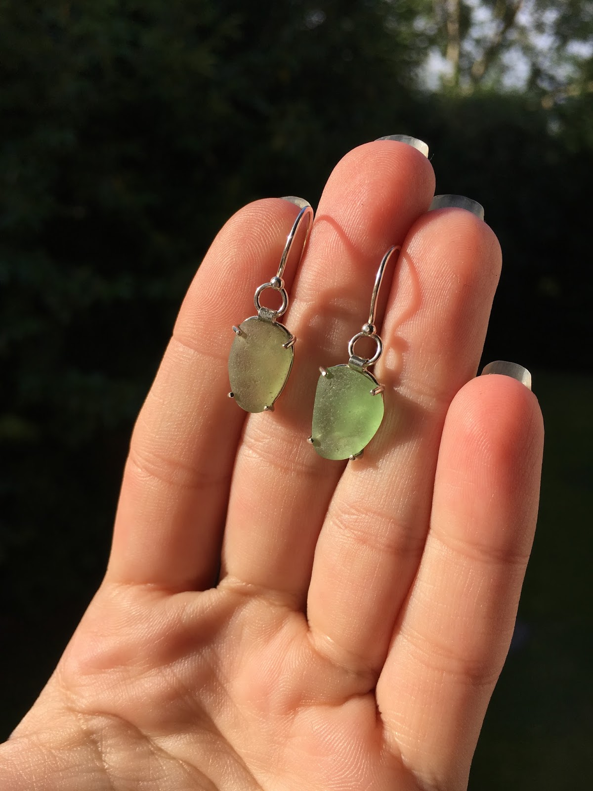 Art Jewelry Elements Sea Glass Earrings