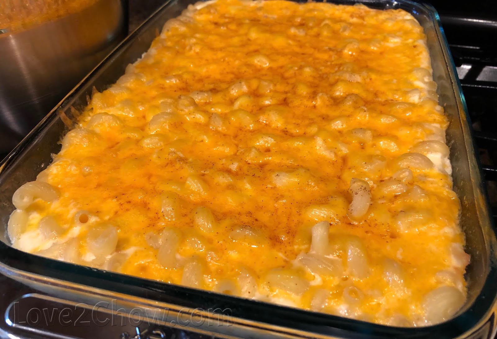 Baked Macaroni and Cheese Bliss in a Dish Love2Chow