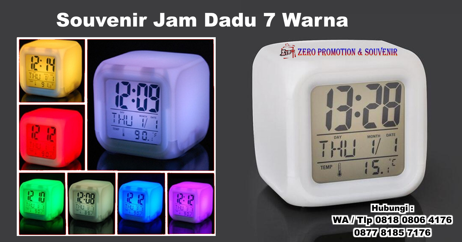 souvenir jam dadu 7 warna plus alarm dan termometer barang promosi mug promosi payung souvenir jam dadu 7 warna plus alarm dan termometer barang promosi mug promosi payung