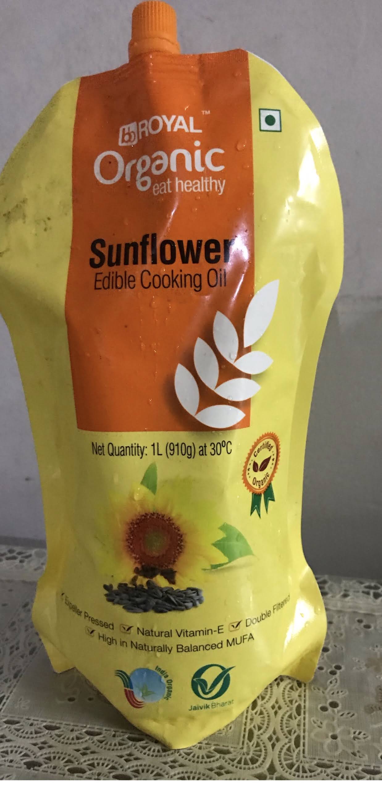 Organic Cold Pressed Sunflower Cooking Oil 1L (bb Royal)