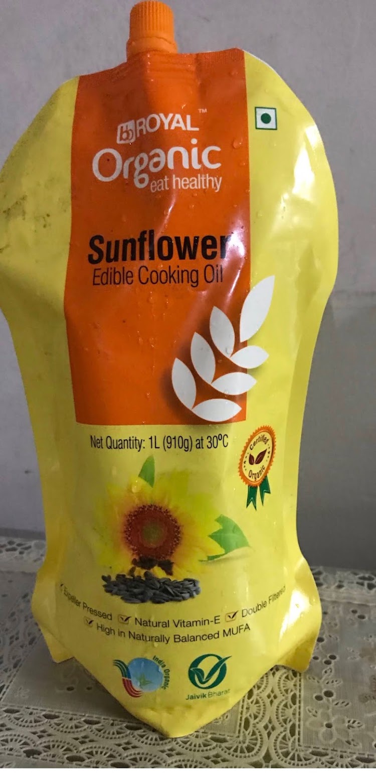 Organic Cold Pressed Sunflower Cooking Oil 1L (bb Royal)