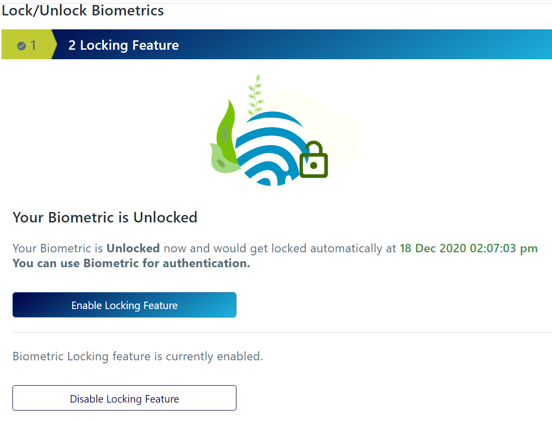 How to lock unlock Aadhaar biometrics online?