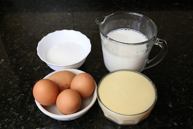 Ingredientes para tocinillo de leche condensada