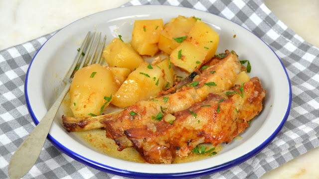 costillas con salsa barbacoa en olla lenta