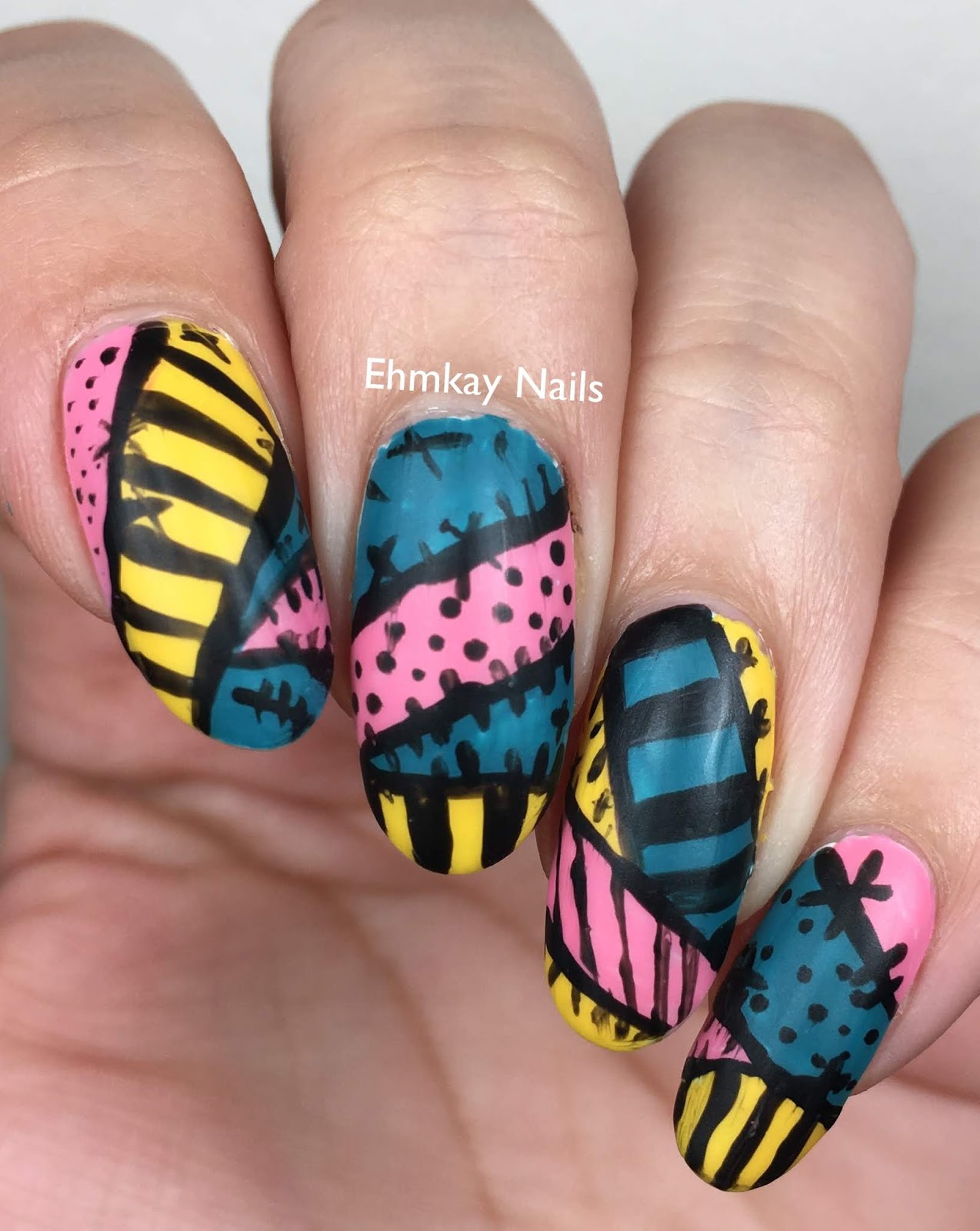 ehmkay nails Sally Nightmare Before Christmas Nail Art