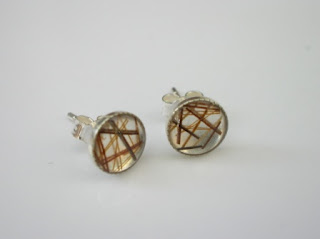 Horse hair ear studs