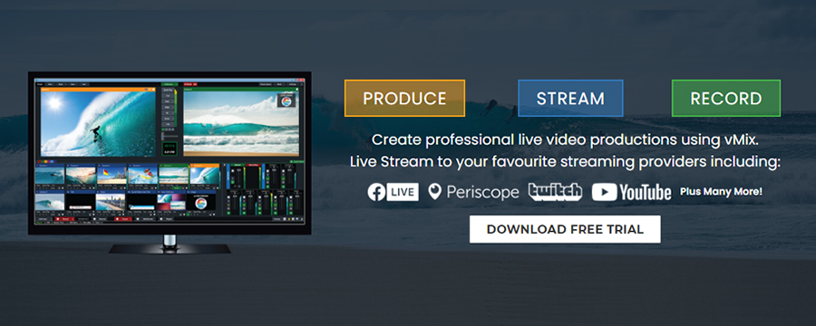 Create professional live video productions using vMix