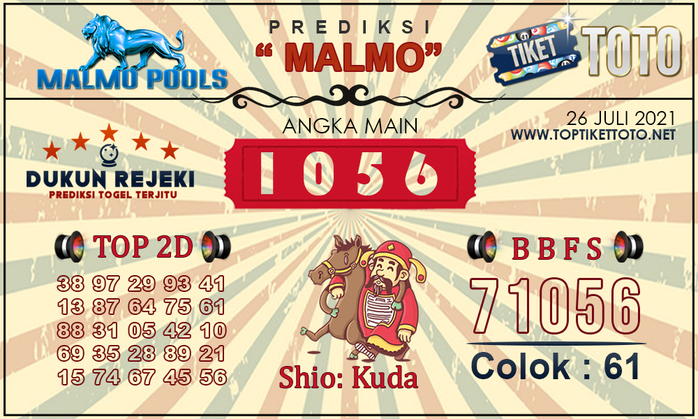 Prediksi Togel MALMO TIKETTOTO 31 JULI 2021