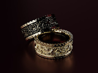 Vintage Ring. Jewelry Product 3D Rendering.