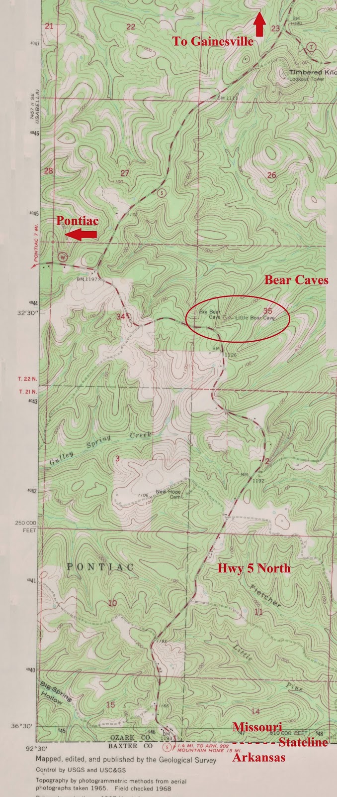 Ozarks' History Ozark County Bear Cave Scare