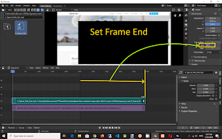 set frame end in scene menu - blender video editor