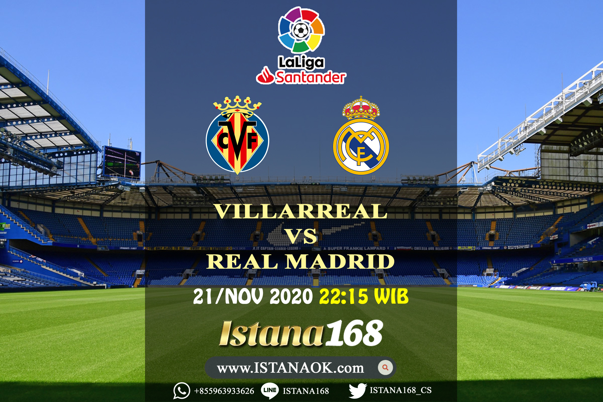 Prediksi Bola Akurat Istana168 Villarreal vs Real Madrid 21 November 2020