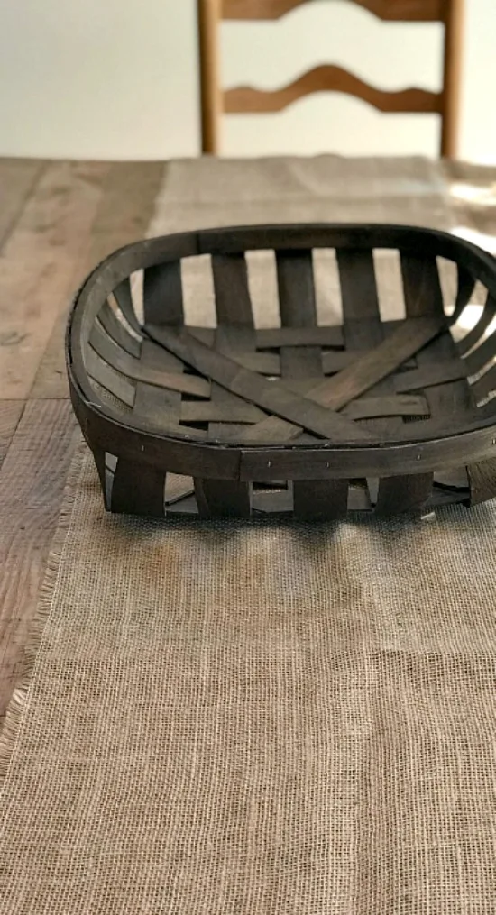 Tobacco basket in center of farmhouse table