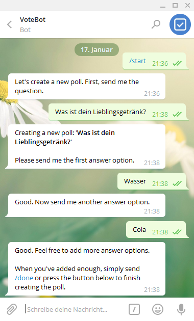 Telegram Umfrage Bot Telegram Umfrage Bot