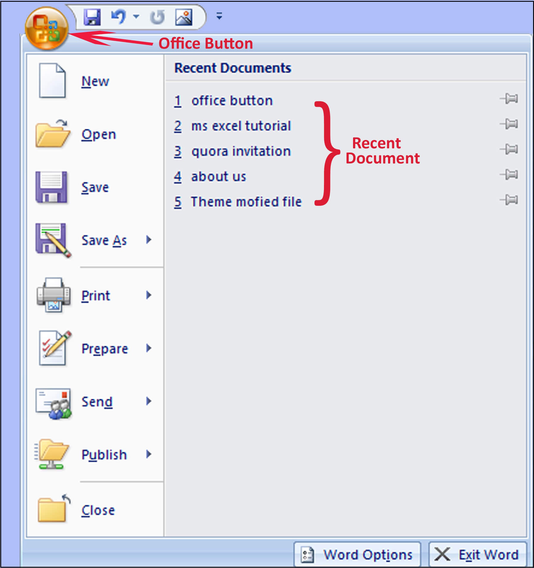 office-button-in-mms-word-in-hindi