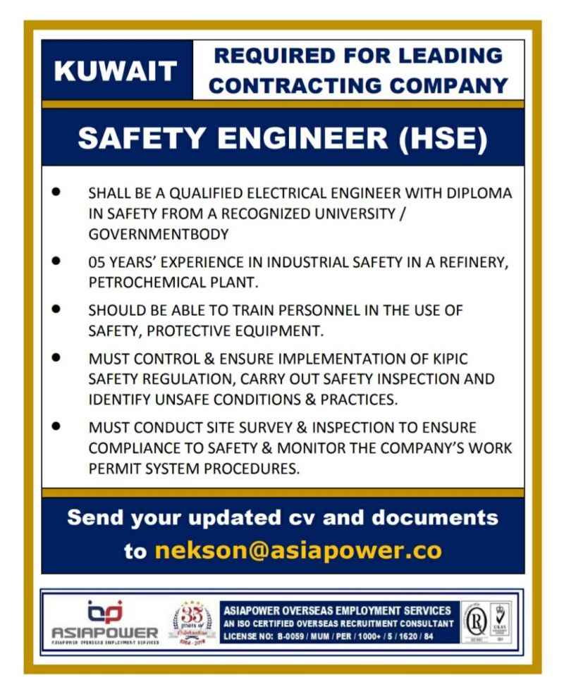 HSE Insider ( 23 ) HSE/EHS/SAFETY JOB VACANCIES OCTOBER 2020