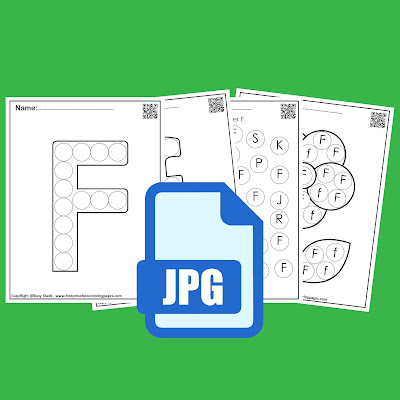 Letter F dot markers free preschool coloring pages ,learn alphabet ABC for toddlers