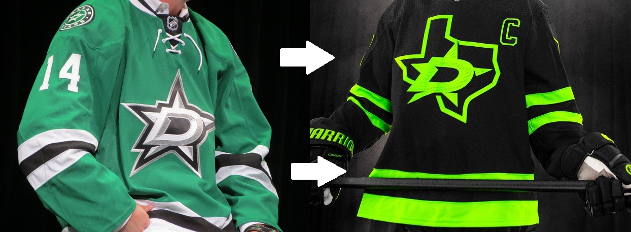 Minnesota North Stars - Great read on the excellent Wild blog First Round  Bust about possible uniform changes next season. Note that the striking  designs in the graphic were made by one