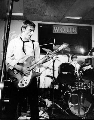 A photo of Paul Weller taken by Corinne Patrick at the Four Acres Club, Marcy, Utica, New York from March 1978