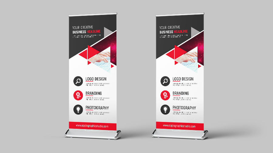 Technology Roll Up Banner Design Photoshop Tutorial Apple