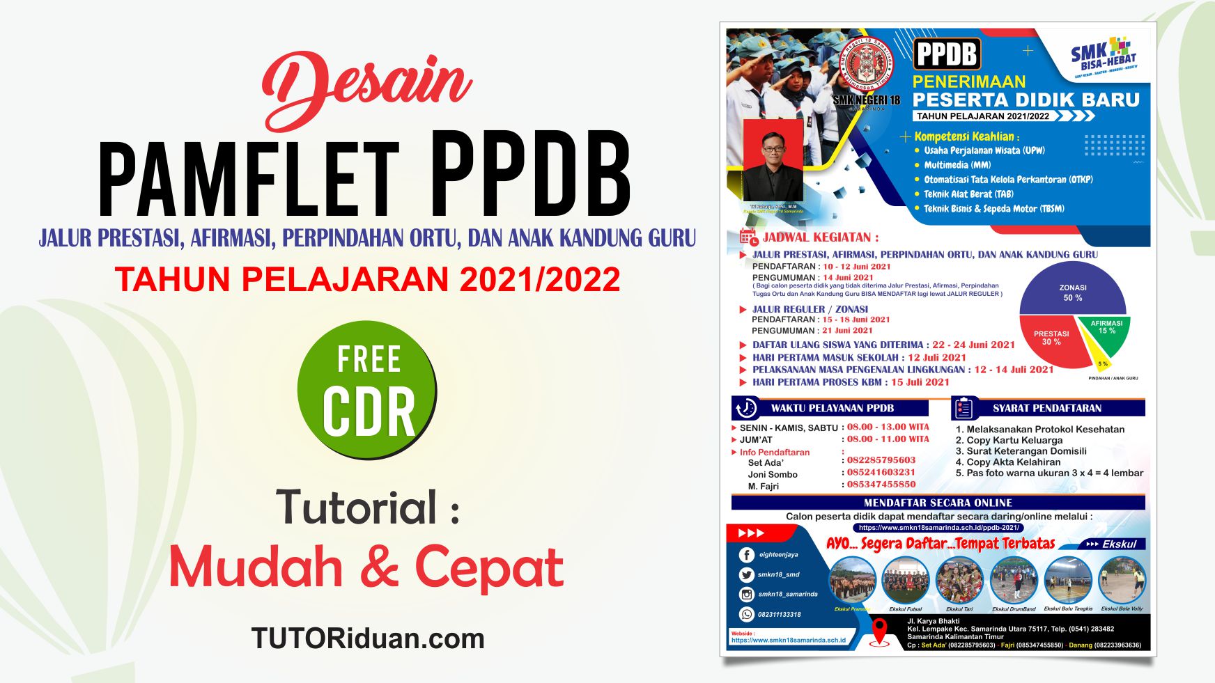 Desain Pamflet Ppdb Sma Smk 2021 Format Coreldraw Free Cdr Tutoriduan Com