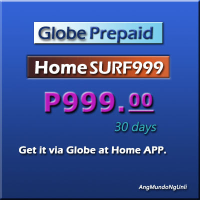 Globe HomeSURF999 - 100GB Data for Globe At Home Prepaid WiFi valid for