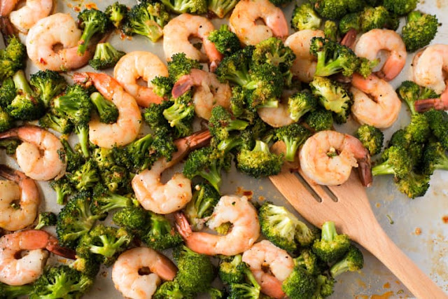 Lemon & Oregano Baked Shrimp with Roasted Broccoli Easy Recipes for roasted shrimp