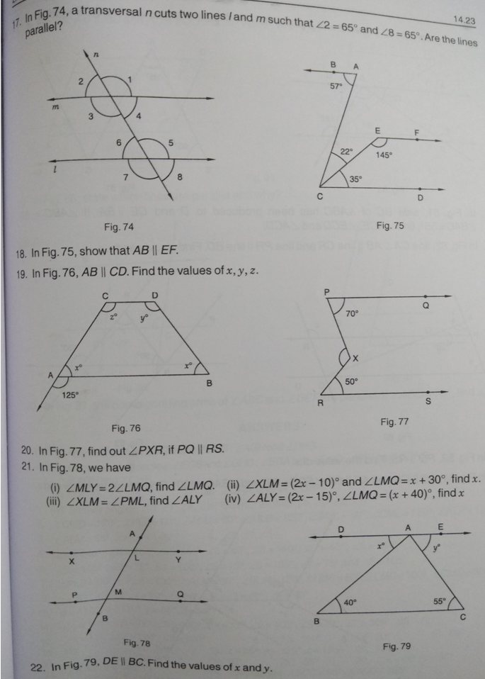 APSG Class 7, Revision Sheet Lines & Angles