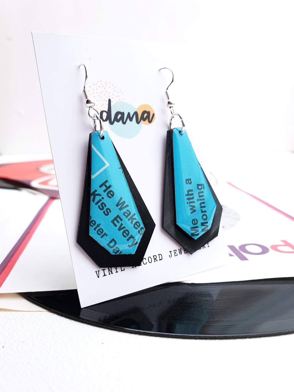 Geometric Recycled Vinyl Record Jewelry by lesCreationsdAna and