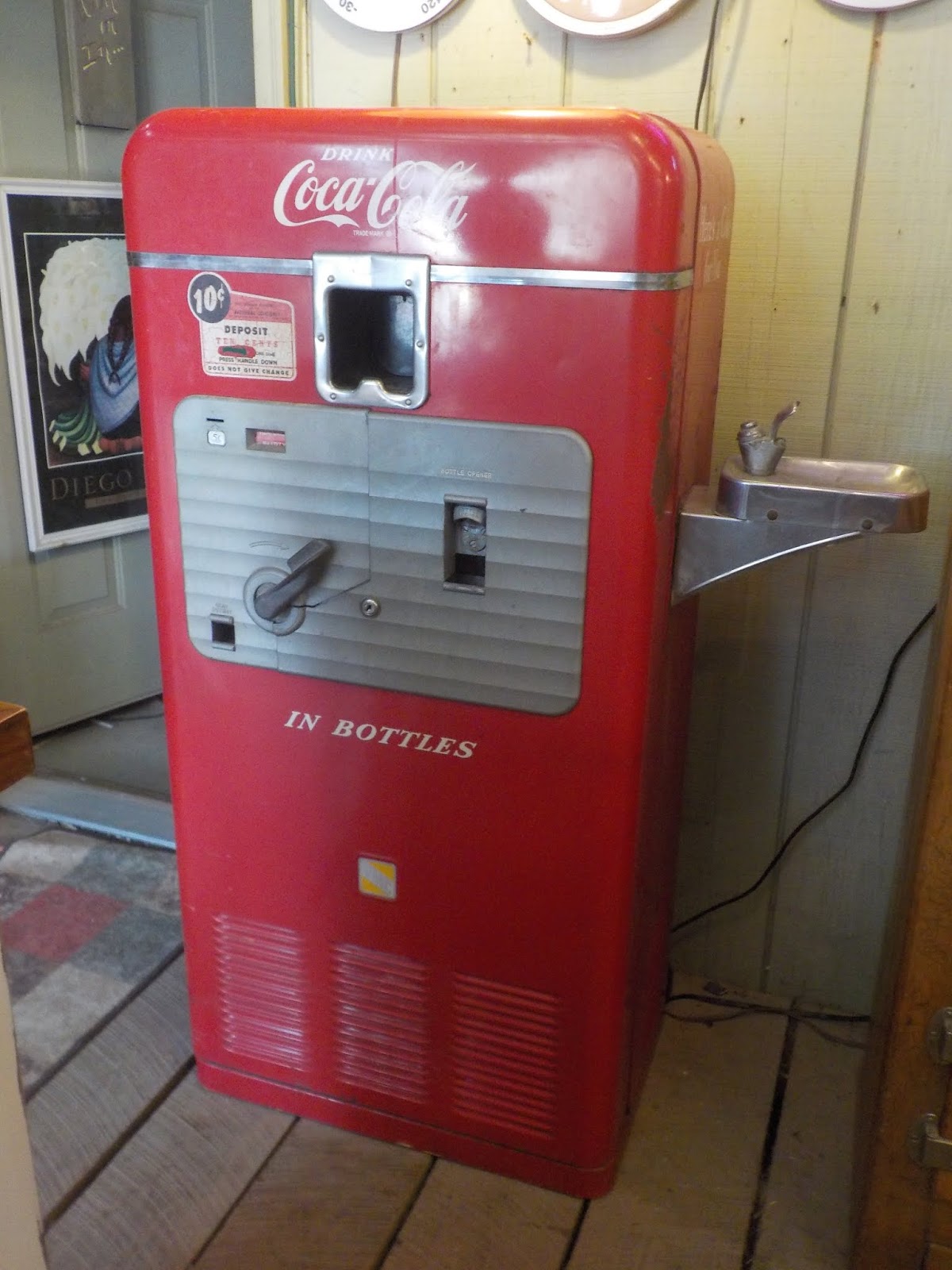 Sam's Country Porch Antiques 1950'5 Coke Vending Machine with Cold