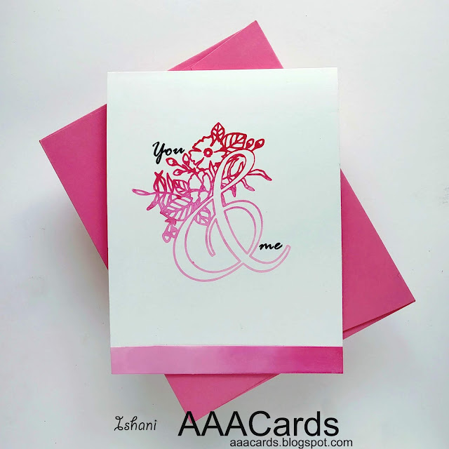 AAA cards,  clean and simple card, card in minutes, quick card,  Stamplorations you and me stamp set, hero ombre ink stamping, quillish 