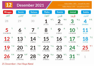 Kalender 2021 Desember