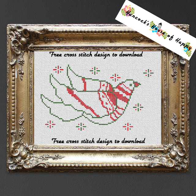 Free Festive Christmas Peace Dove Cross Stitch Pattern to Download