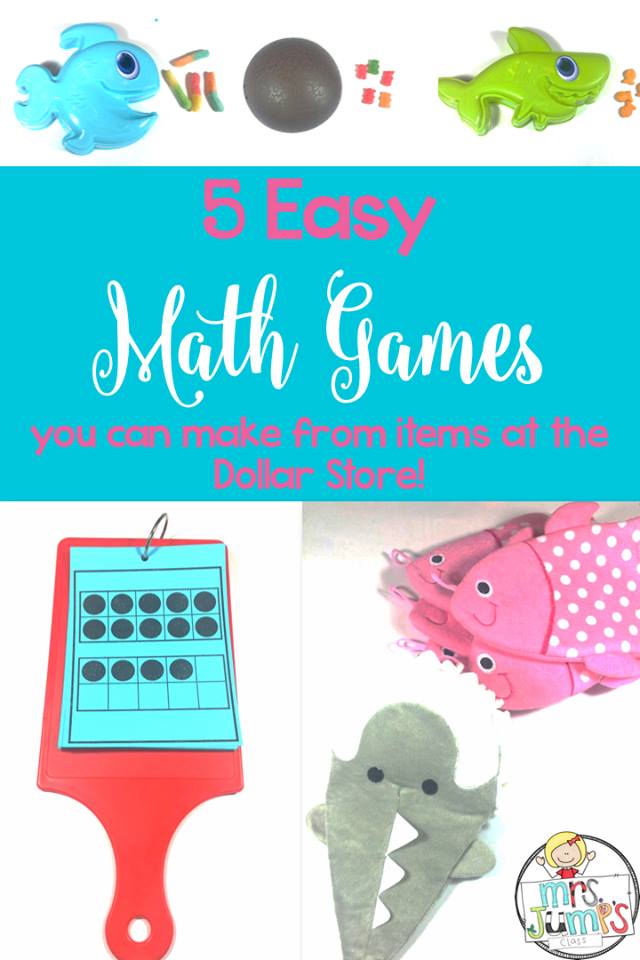 Dollar store math games ideas for kindergarten and first grade