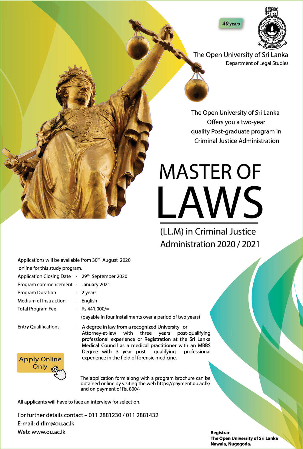 Master Of Laws Llm In Criminal Justice Administration Teachmorelk
