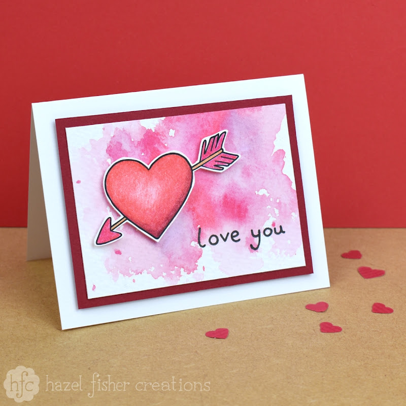 Quick and Easy Watercolour Valentine Card by hazel fisher creations Quick and Easy Watercolour Valentine Card by hazel fisher creations