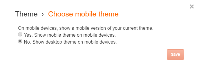 Blogger Mobile Theme Settings
