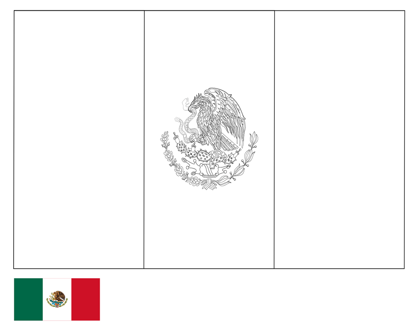 Flag Mexico Drawing | Mexican Flag Coloring/Drawing Page | Flags Of The