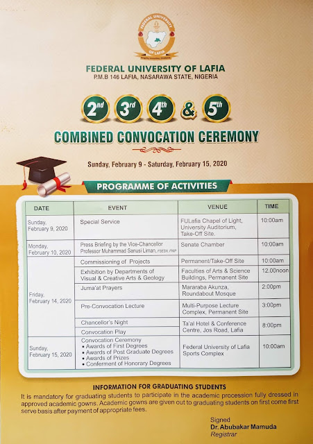 FULAFIA 2nd, 3rd, 4th & 5th COMBINED CONVOCATION ANNOUNCEMENT FULAFIA 2nd, 3rd, 4th & 5th COMBINED CONVOCATION FLIER