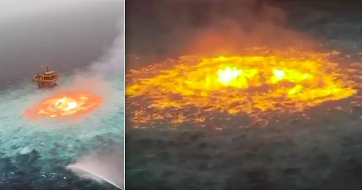Gas Pipeline Rupture Causes Fire In The Gulf Of Mexico Gas Pipeline Rupture Causes Fire In The Gulf Of Mexico